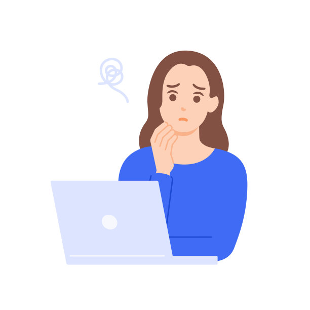 焦虑的创造者。矢量插图材料的一个担心的女人。图片下载