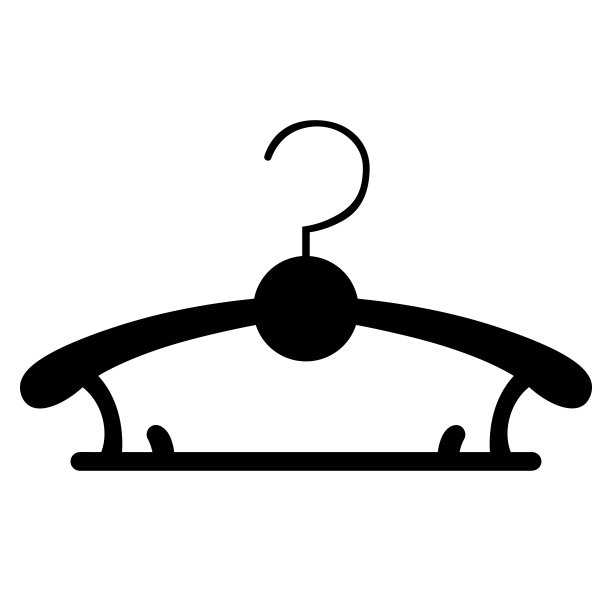 木质衣架轮廓简洁。衣架图标。前视图。图片下载