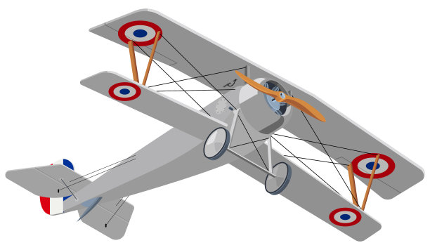 双翼飞机等距图片下载
