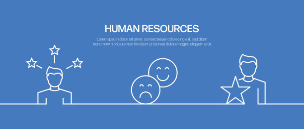人力资源矢量旗帜设计理念。轮廓线图标矢量插图模板的网站，演示等。图片下载