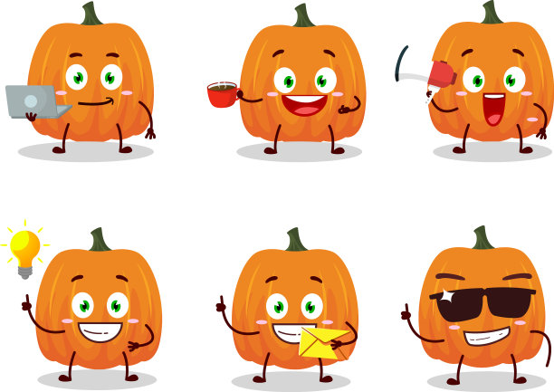 各种类型的南瓜卡通人物图片下载