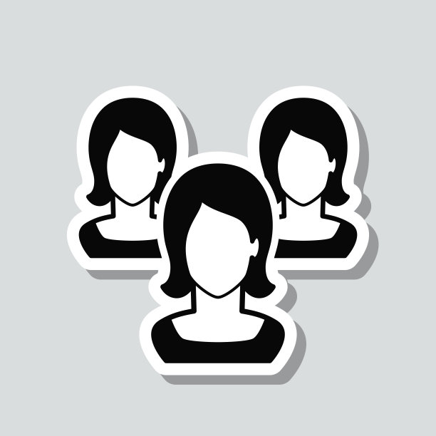 商人的团队。图标贴纸在灰色背景图片下载