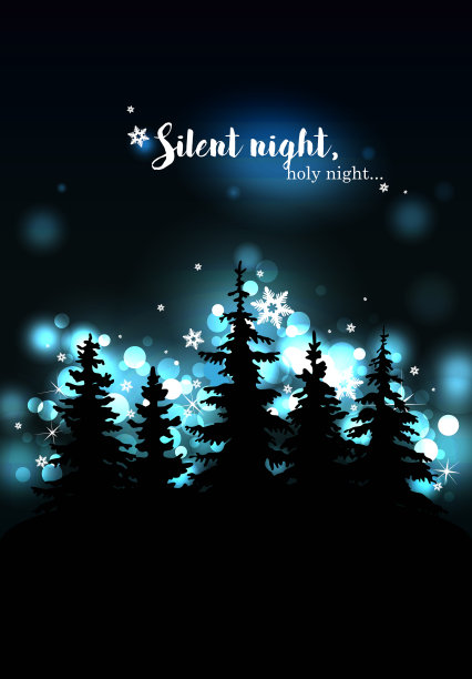 圣诞贺卡的剪影图片下载