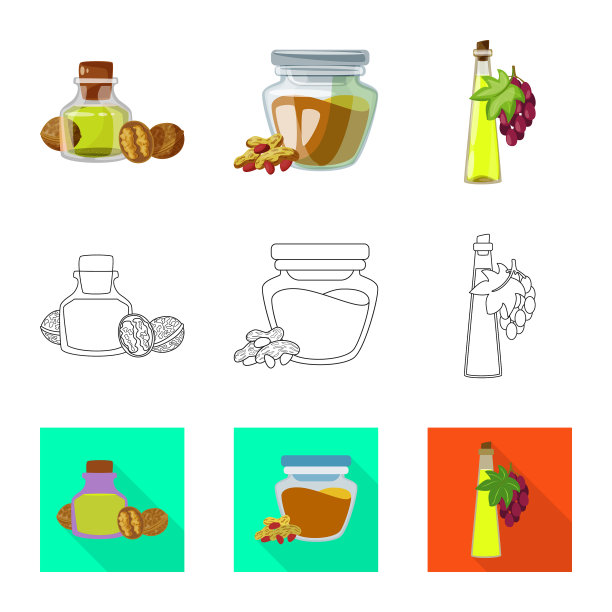 设计健康蔬菜符号套装图片下载