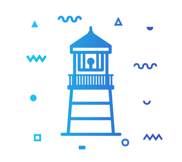 灯塔线风格图标设计图片下载