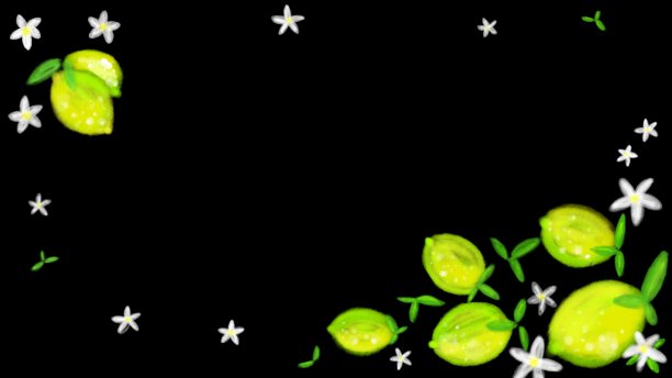 柠檬可爱的水彩插图背景图片下载