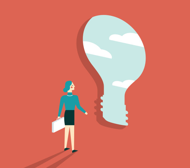 电灯泡的想法——女商人图片下载