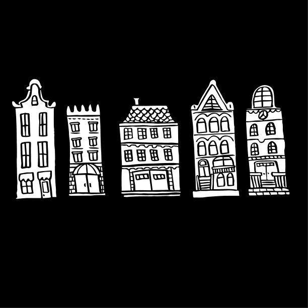 阿姆斯特丹老房子背景图片下载