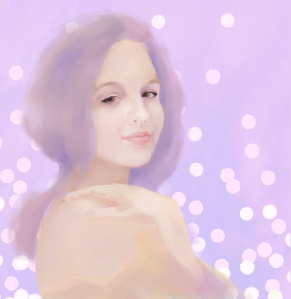 印象主义风格的一个女孩的生动肖像图片下载