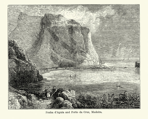Penha d'Aguia和Porto da Cruz，马德拉，19世纪图片下载