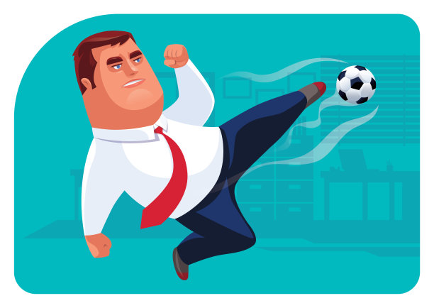 在办公室踢足球的商人图片下载