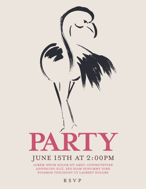 火烈鸟聚会的邀请图片下载