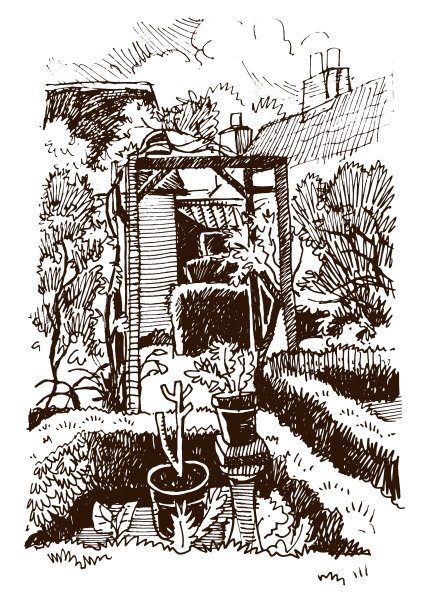 园林小品插图图片下载