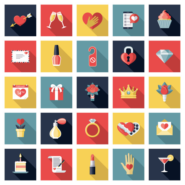 浪漫与约会图标合集图片下载