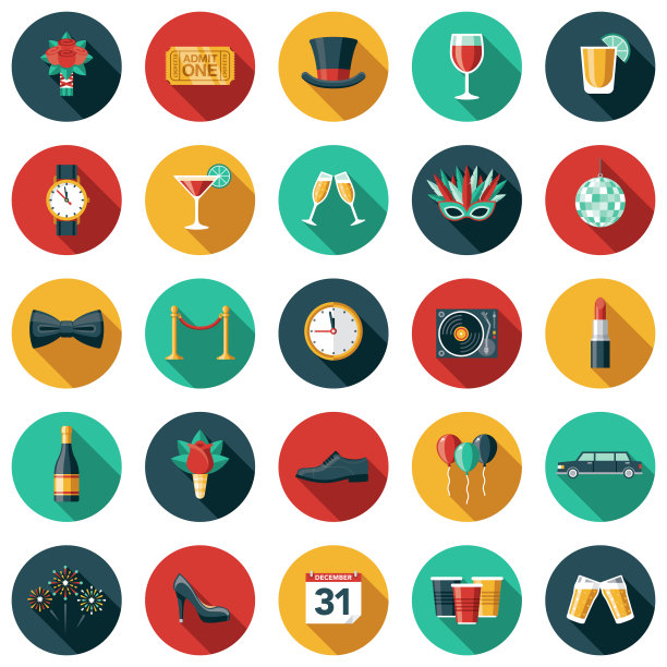 新年前夕派对图标集图片下载