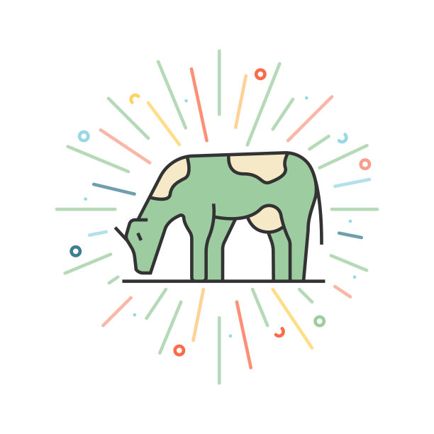 养牛线图标图片下载