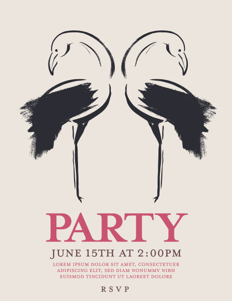 火烈鸟聚会的邀请图片下载