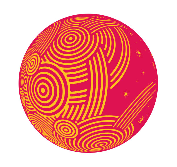 带有圆形图案和星星的球体图片下载