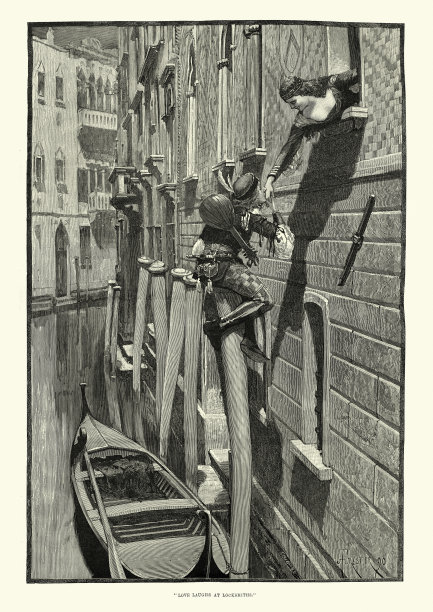 爱情嘲笑锁匠，相爱的年轻情侣，文艺复兴时期的威尼斯图片下载