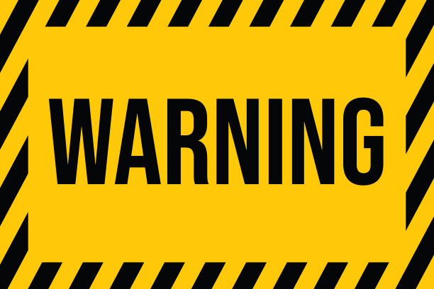 警告在黄色标志向量插图图片下载