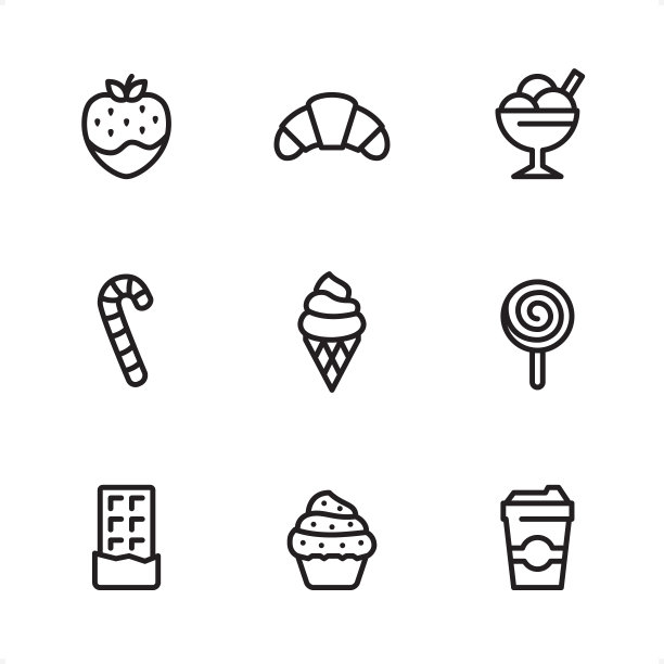甜食单线图标图片下载