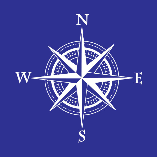 白色和蓝色指南针图标图片下载