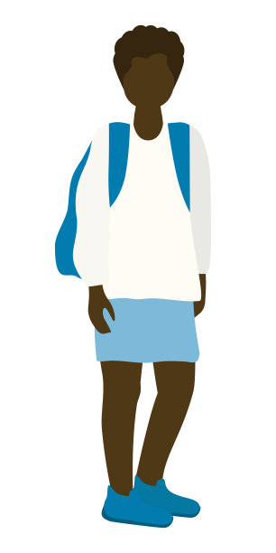 少女无脸插图少年肖像全高图片下载