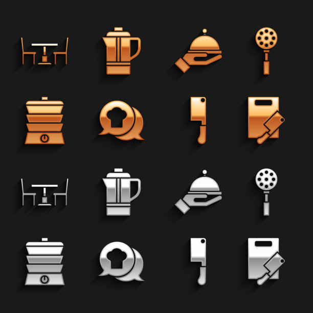 将厨师帽放在说话气泡刮刀中切割图片下载