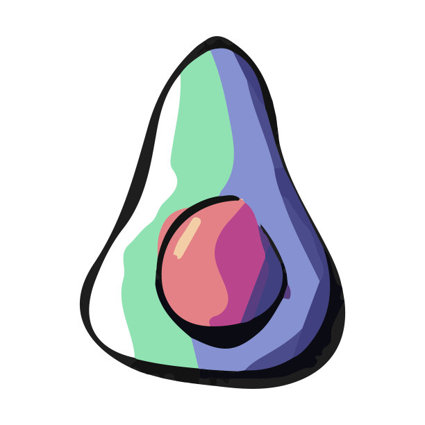 牛油果彩绘插画图片下载