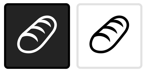 面包图标上的黑色按钮与白色翻转图片下载