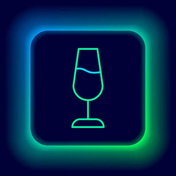 发光霓虹灯酒杯图标图片下载
