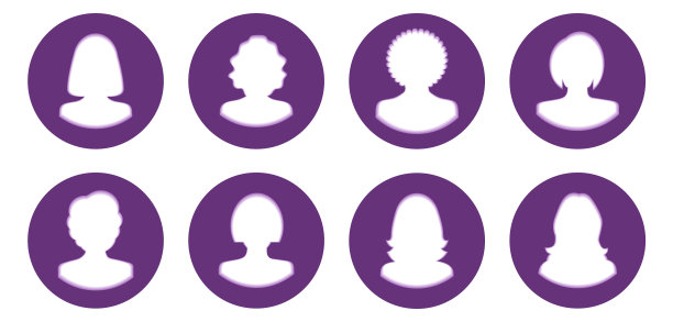 人物侧面剪纸图片下载