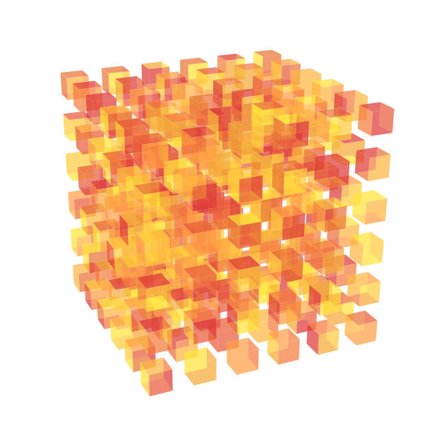 立方体由许多玻璃立方体组成。图片下载