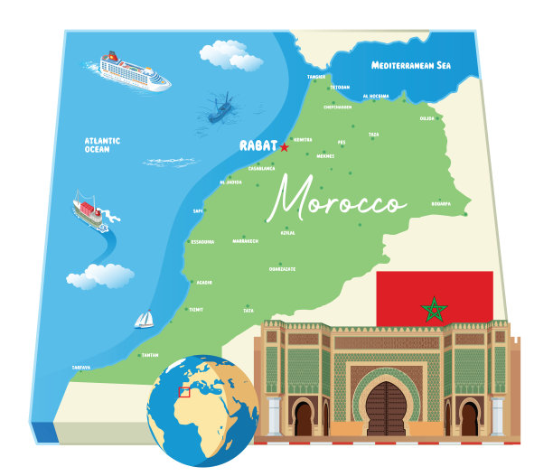 摩洛哥梅克内斯的“巴布·曼苏尔”门图片下载