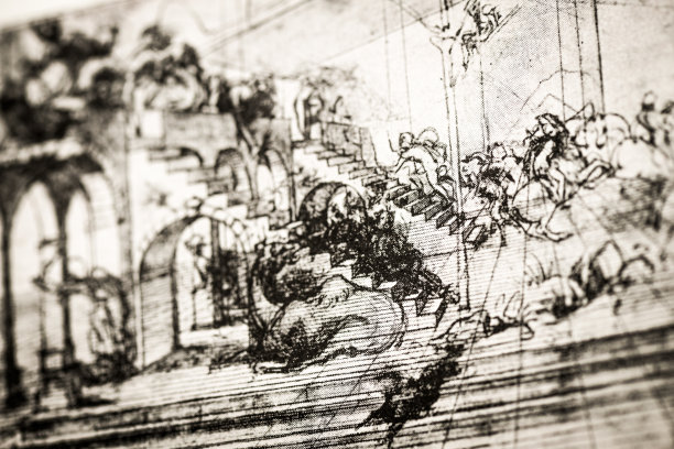 列奥纳多素描:透视研究图片下载