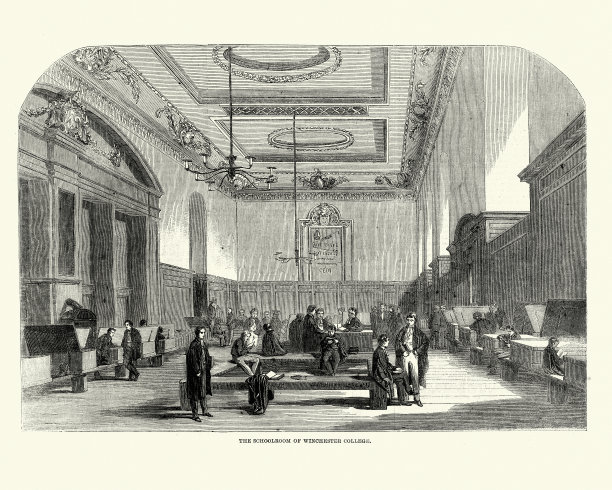 温彻斯特学院的教室，19世纪60年代图片下载