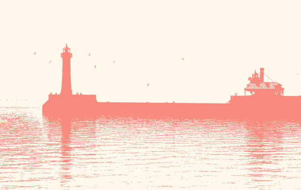 灯塔及码头图片下载