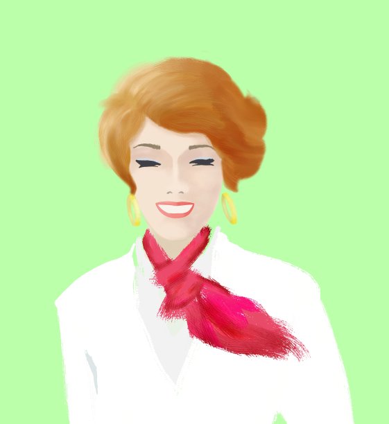 一个红发女孩的肖像，笑容满面图片下载