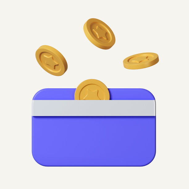 信用卡、硬币四处飘浮，孤立在白色的背景上。省钱，无现金的社会概念。3d图标渲染图。包含的每个元素的剪辑路径。图片下载