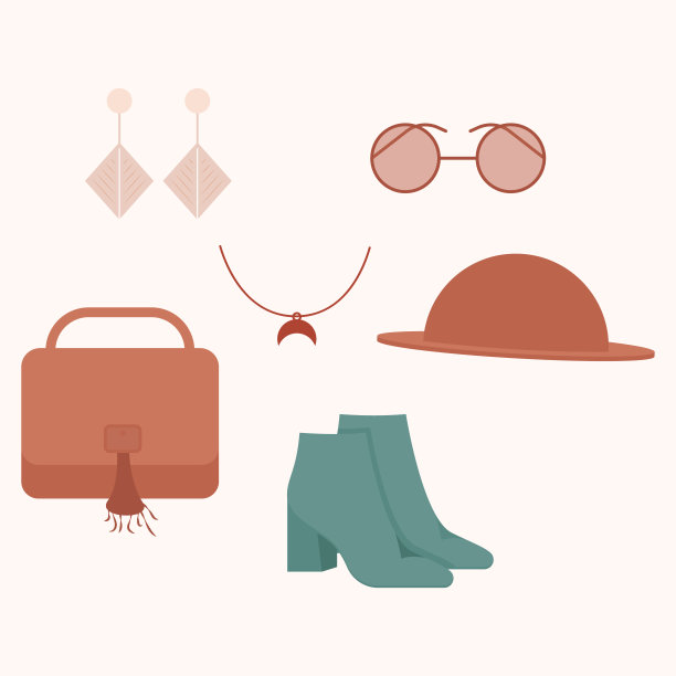 放荡不羁的配件。波西米亚风格的时尚套装。时髦的衣服图片下载