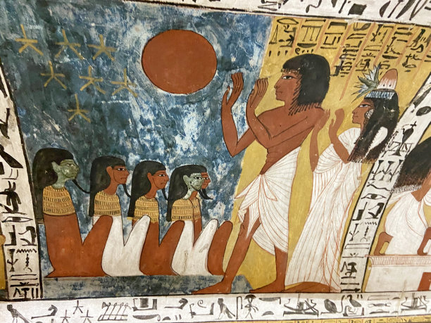 底比斯陵墓1：古埃及官员Sennedjem及其家人在埃及卢克索西岸代尔埃尔-麦地那的墓地图片下载