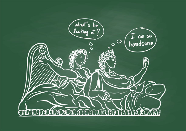 希腊罗马神虚荣和天赋黑板图片下载