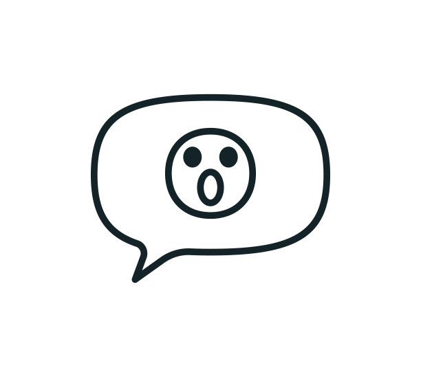 表情符号对语音气泡线图标风格的反应图片下载