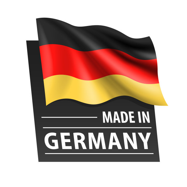 德国制造-矢量插图。德国国旗和文字孤立在白色背景上图片下载