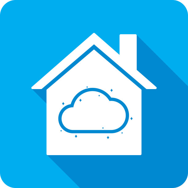 房子银色内衬云图标剪影图片下载