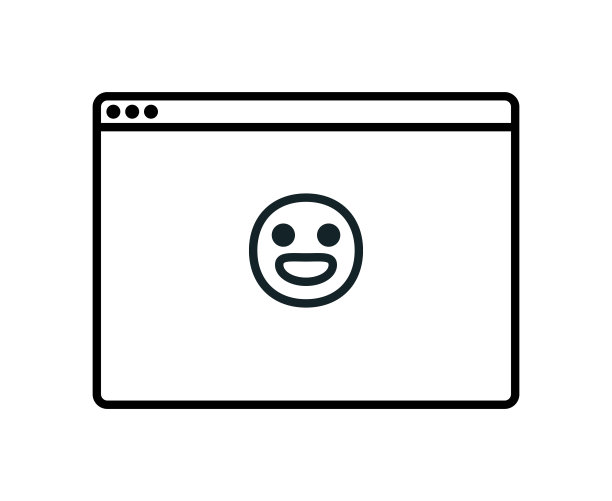 带有表情符号线条艺术的Web浏览器图片下载