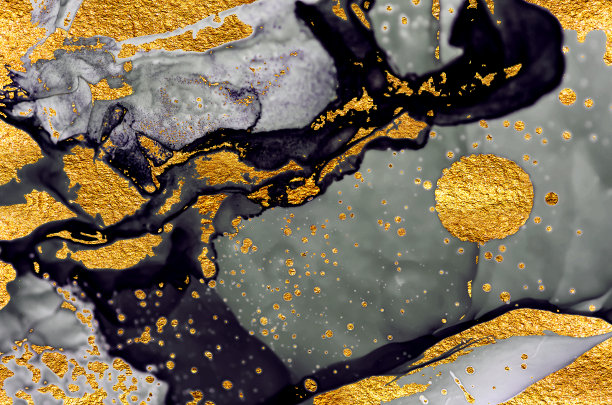 海贝。金大理石。图片下载