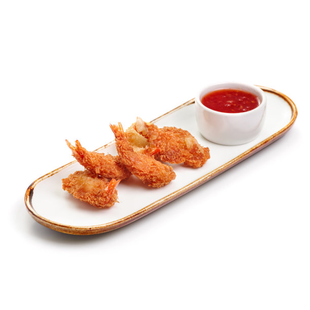 天妇罗虾仁酱，白底炸虾仁图片下载