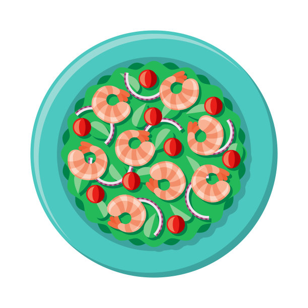 虾沙拉头顶图标图片下载