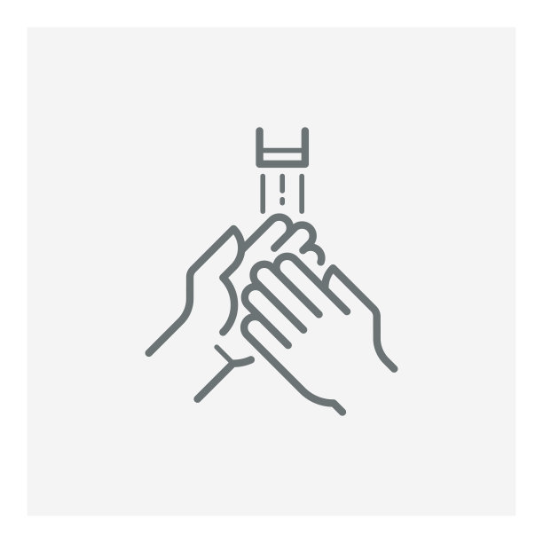 手部清洁矢量细线图标图片下载